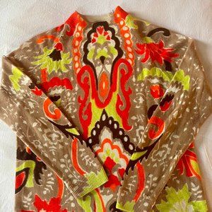 Vintage psychedelic 60s crew neck 100% wool sweater